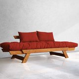 Canapea extensibila din lemn Adalar rosu 180x85x75